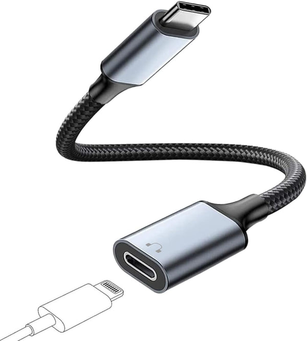 USB Type C to Lightning Audio Adapter Cable, HiFi Audio Female Headphones Converter for iPhone 15, iPad Pro/Air, Galaxy