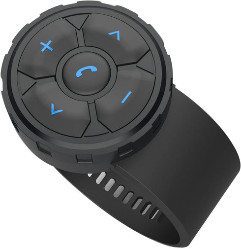 Bluetooth Media Button Remote Control, IPX6 Waterproof Strap Type Wireless Controller for Car, Bike, Motorbike Steering