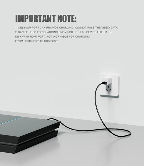 USB to HDMI Cord Cable, (1M / 3.3FT) USB 2.0 Male to HDMI Male Adapter for Charging Devices with HDMI Ports from USB