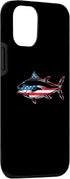 Tuna Fishing Items Bluefin Gifts 12/12 Tuna Fishing American Flag Giant Bluefin Fish Fisherman Case for iPhone Pro