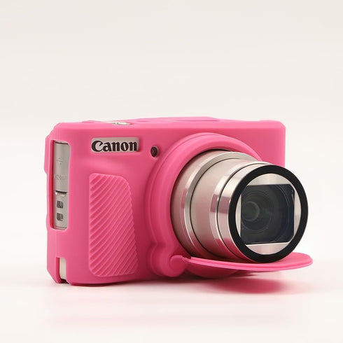 Canboc Camera Silicone Case for Canon PowerShot SX740 SX730 Digital Camera, Soft Silicone Cover with Detachable Lens Cover, Rosered (Case Only)