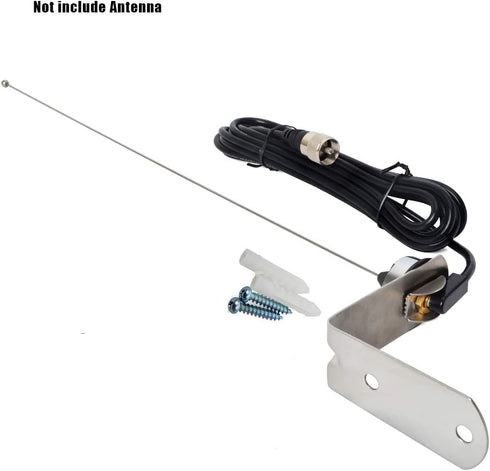 HYS TCJ-N1 3/8" to 3/4" Hole Mount with NMO Bracket and 13' RG-58 Coax Cable for VHF/UHF/CB Radio