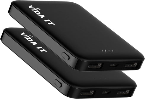 Vida IT 2-Pack Ultra Compact Power Bank Battery Pack for Heated Vest Jacket Coat Scarf Socks, 5000mAh USB Portable