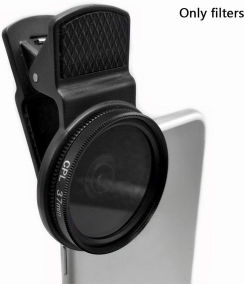37mm CPL Filter, Universal Circular Polarizer Lens Filter, Cell Phone Lens Accessory Kit with CPL Lens and Clip