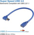 USB 3.0 Extension Cable 1FT, 2 Pack 90 Degree Left & Right Angle USB Adapter Male to Female Short Cables for Laptop