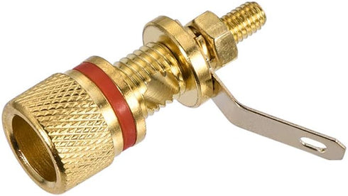 uxcell 2 Pack 4mm Banana Jack Binding Post - Gold Plated Female Socket Plug Terminal Connector for Loudspeaker