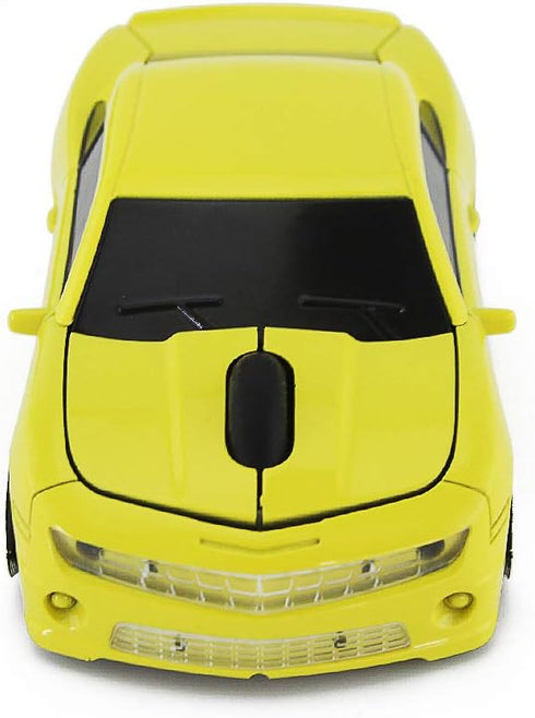 Ai5G for CL Car Mouse Wireless Sport Car Shape Mouse Laptop Desktop Computer Mouse Optical Mice with 2.4GHz Nano USB LED Headlight (Yellow)