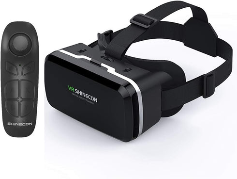 HD Virtual Reality Headset with Controller/Gamepad, VR Headsets for iPhone/Android, 3D Glasses for TV, Movies