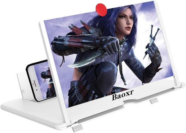 Boolian 12'' 3D Screen Magnifier for Cell Phone, HD Amplifier Projector Magnifing Screen