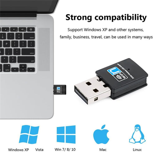 300Mbps USB WiFi Adapter, Wireless LAN Network Card Stick USB 2.0 Dongle for Desktop Laptop PC Windows 10/8/7