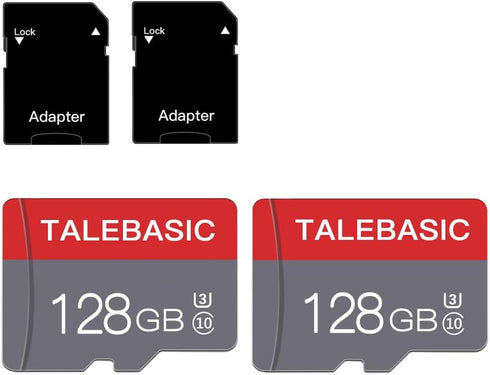 talebasic 2 Pack 128GB Memory Card Class 10 Flash Card Fast Speed TF