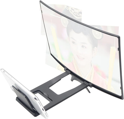 WOONEKY Portable Phone Screen Magnifier Cell Phone Bracket Curved Tv Stand Holder