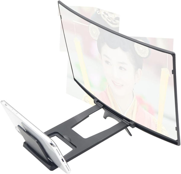 WOONEKY Portable Phone Screen Magnifier Cell Phone Bracket Curved Tv Stand Holder