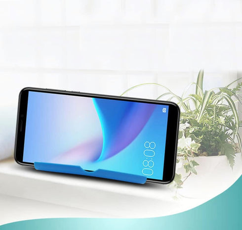Adjustable Foldable Cell Phone Stand for Desk, Compatible with Most Devices, Lightweight (Blue)