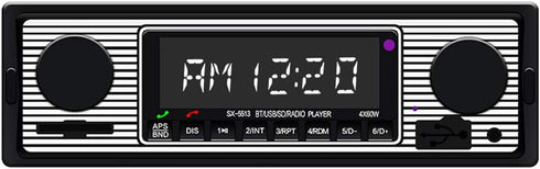 Car Stereo for Bluetooth, Retro FM Radio Smart Player, Hands-Free Calling, Supports MP3/WMA/WAV/AUX