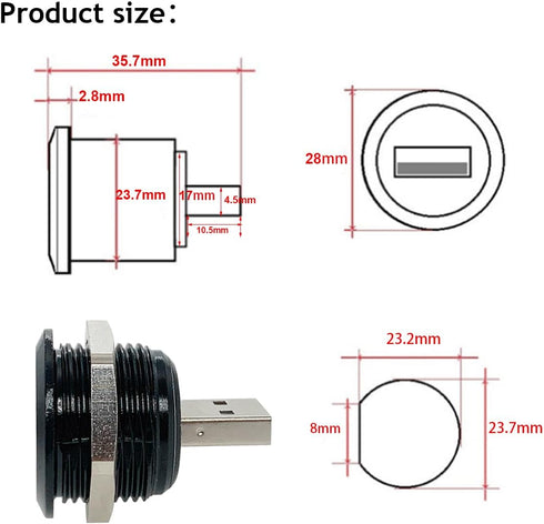 PENGLIN 2PCS USB 3.0 Connector, Male to Female Conversion Panel Mount Extension Adapter for Data Transfer/Charging