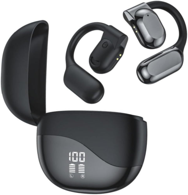 Open Ear Gaming Headphones, Air Conduction HiFi IPX5 Noise Cancelling Wireless Bluetooth Earbuds with Mic for