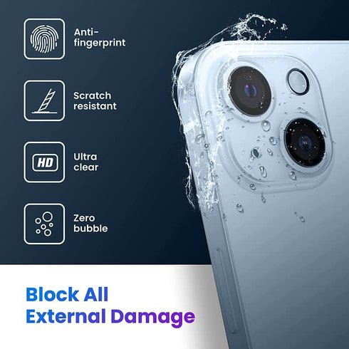 3PCS Tempered Glass Rear Back Camera Lens Protector for iPhone 15/15 Plus - HD Clear Full Coverage Guard
