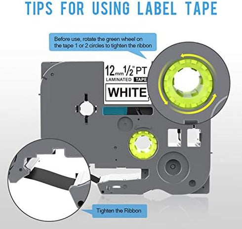 1PK Black on White Flexible ID Cable and Wire Label Tape - Compatible for Brother P-Touch TZe-FX221