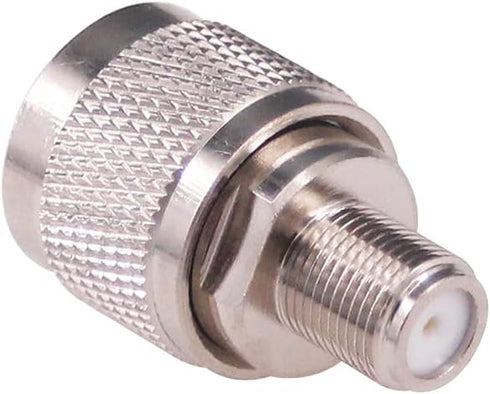 2pcs N Type Male to F Type Female Coax Adapter RF Coaxial Connector for Antenna Router Booster Systems (F112-2)