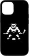 iPhone 15 Case, White Silhouette Dog Bulldog Ice Hockey Player