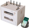 W WWEENUO Wooden Router Shelf, Desktop WiFi Router Storage Box Modem Rack Cover Power