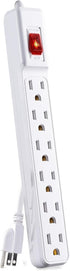 CyberPower GS60304 Power Strip, 6 Outlets, 3 Foot Power Cord, White