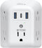 TROND 2 Prong Power Strip USB, 5 Outlet Splitter with 3 USB Ports (1 USB C), 2 to 3 Prong Outlet Adapter, Wall Mount