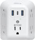 TROND 2 Prong Power Strip USB, 5 Outlet Splitter with 3 USB Ports (1 USB C), 2 to 3 Prong Outlet Adapter, Wall Mount