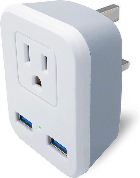 Type G UK Power Plug Adapter, Travel Adapter for US to British AC Outlets with 2 USB Charging Ports