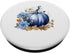Blue Watercolor Pumpkin Fall Flowers Autumn PopSockets Standard PopGrip