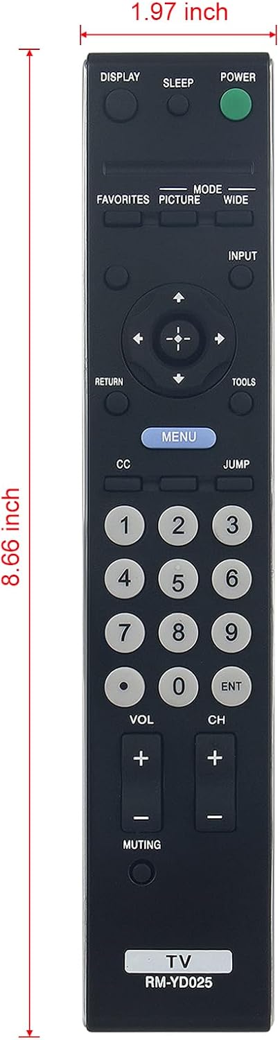 RM-YD025 Remote for Sony TV KDL-46S4100 KDL-40S4100 KDL-52S4100 KDL-22L4000 KDL-40S504 (Compatible)