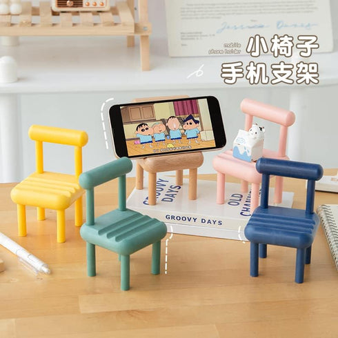 Melyaxu -1 Pack DIY Mini Chair Cell Phone Stand, Candy Color Mobile Phone Holder, Multi-Angle Chair Shape Table Phone