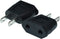 Socket Plug Adapter Europe EU Euro to US Travel Charger AC Power Converter (2PCS, Black)