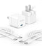 Anker Charger, 2-Pack 20W Fast Charger with Foldable Plug and USB-C to C Cables, for iPhone 15/15 Plus/15 Pro/15 Pro