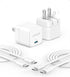 Anker Charger, 2-Pack 20W Fast Charger with Foldable Plug and USB-C to C Cables, for iPhone 15/15 Plus/15 Pro/15 Pro