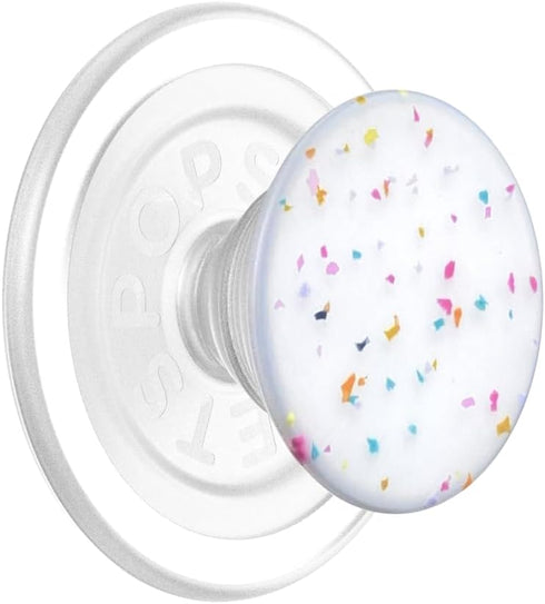 PopSockets Phone Grip with Expanding Kickstand, Circus Regrind Coco Crème, Compatible with MagSafe, Adapter Ring