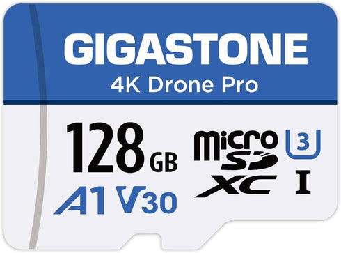 Gigastone Designed for Drone 128GB Micro SD Card, 4K Drone Pro, MicroSDXC Memory