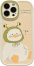 iPhone Case - Cute Caroon Duck with Frog Hat Soft Design (Beige, iPhone 14)