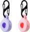 Silicone Case for Tile Sticker 2022, 2 Pack Anti-scratch Cover with Keychains, Carabiner (Pink/Purple)