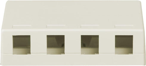 Legrand - OnQ Surface Mount Box, 4 Port Wall Mount Box for Phone or Data, Fits Any Keystone Insert, Plastic Box Mounts to Wall, White, WP3504WH
