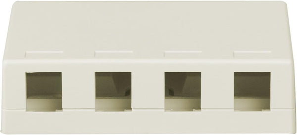 Legrand - OnQ Surface Mount Box, 4 Port Wall Mount Box for Phone or Data, Fits Any Keystone Insert, Plastic Box Mounts to Wall, White, WP3504WH