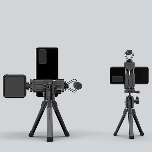 Tripod Phone Mount Holder - Universal Smartphone Mount Adapter with Sliding Cold Shoe and Arca Swiss Quick Release Plate