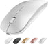 Wireless Mouse, 2.4G Slim Mute Silent Click Optical Mouse with USB Receiver and Type C Adapter for Notebook, PC,