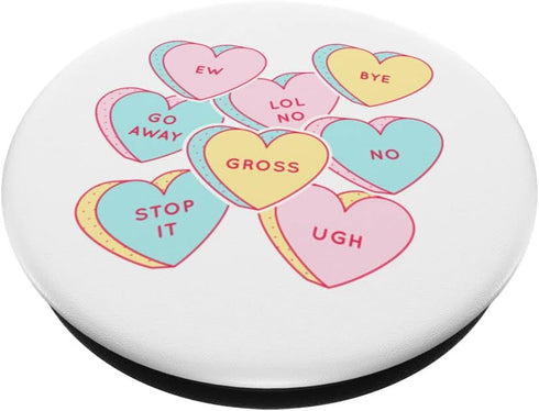 Candy Heart Anti Valentine's Day PopSockets Swappable PopGrip