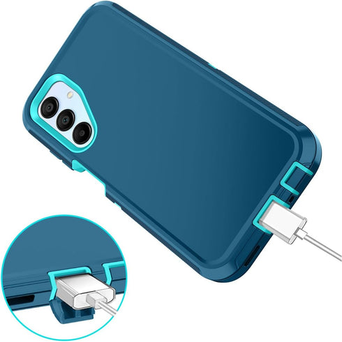 I-HONVA Rugged Heavy Duty Case for Samsung Galaxy A15 5G - Shockproof, Dust/Drop Proof, 3-Layer Protection, Turquoise.