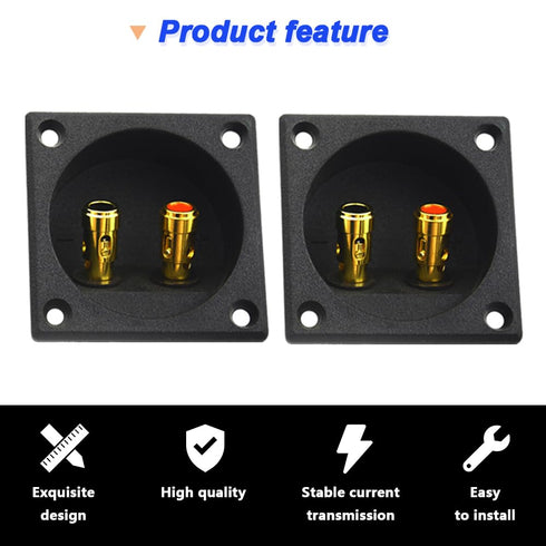 Speaker Box Terminal Cup, 3.1” Round Push Spring Loaded Jacks, Double Binding Post Terminal Plates, 6 Pack