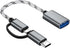 2-in-1 USB C/Micro USB to USB Adapter, OTG Adapter Cable Compatible with Samsung Galaxy S21 S22 S23 Note 20/10, Google