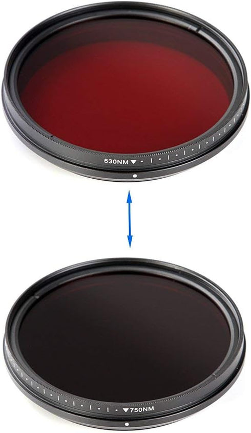 Runshuangyu 62mm 6 1 530nm 750nm in Infrared IR Pass X-Ray Lens Filter, Adjustable to Screw-in Filter for Canon Nikon