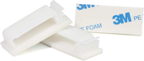 Cable Clips 3M Adhesive, Multipurpose Wire Clamps for Cable Management, 50 Pack with 10 Reusable Ties